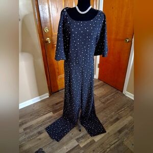 Elegant Black Polka Dot Jumpsuit